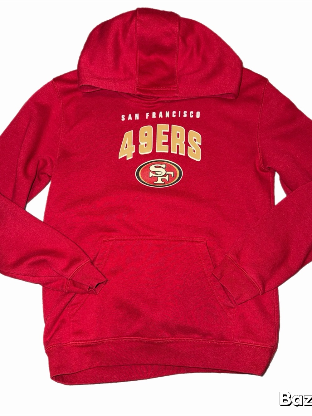 NFL San Francisco 49ers Red Youth Team Apparel Hoodie with Gold Print
